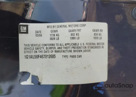 2008 Chevrolet Cobalt Lt from USA, damaged, VIN 1G1AL58F387153551